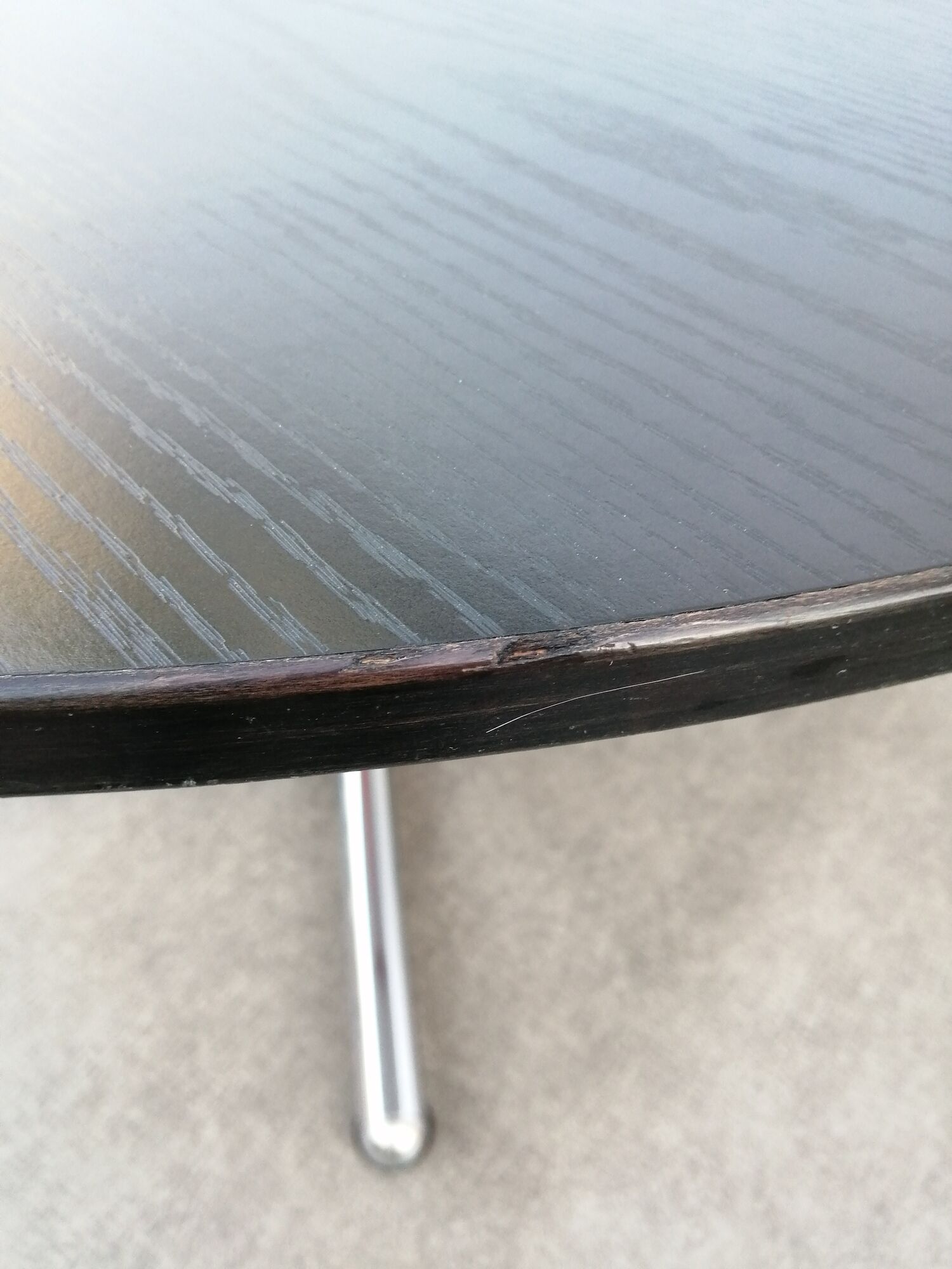 Foot table in chrome cross Souvignet design, made in France 1980