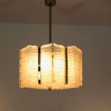 Suspension en verre texturé et nickel Kalmar