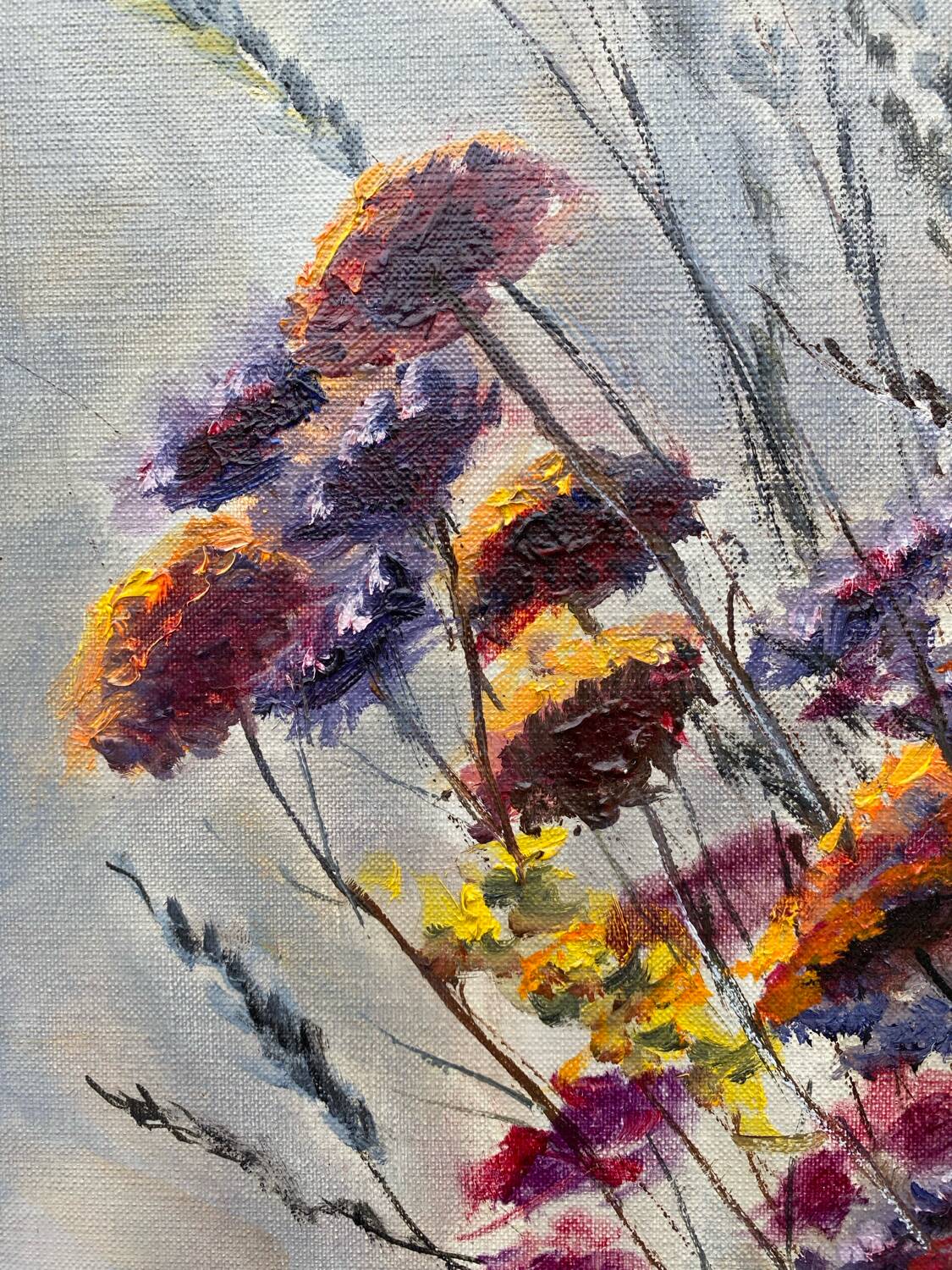 Painting bouquet of dried flowers J.Moy