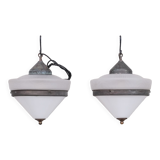 Pair of two tone french pendant lights