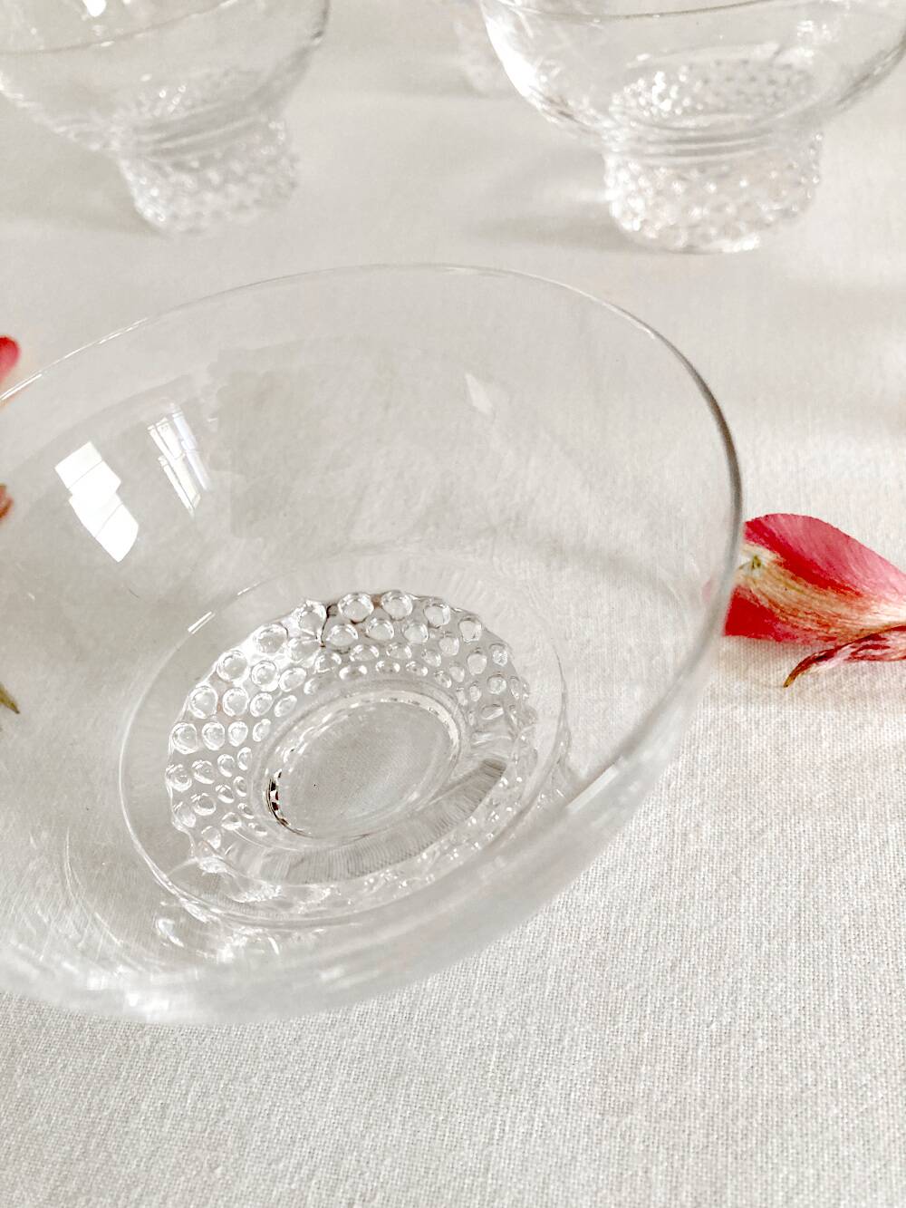 10 crystal champagne glasses, 1950s