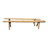 Lot de 2 bancs en chêne