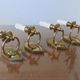 Series of 4 art deco sconces to lions in solid golden brass 40s 50s
