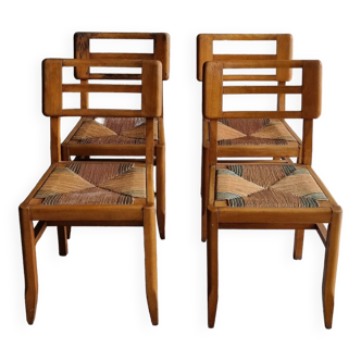 set of 4 vintage Pierre Cruège  style chairs