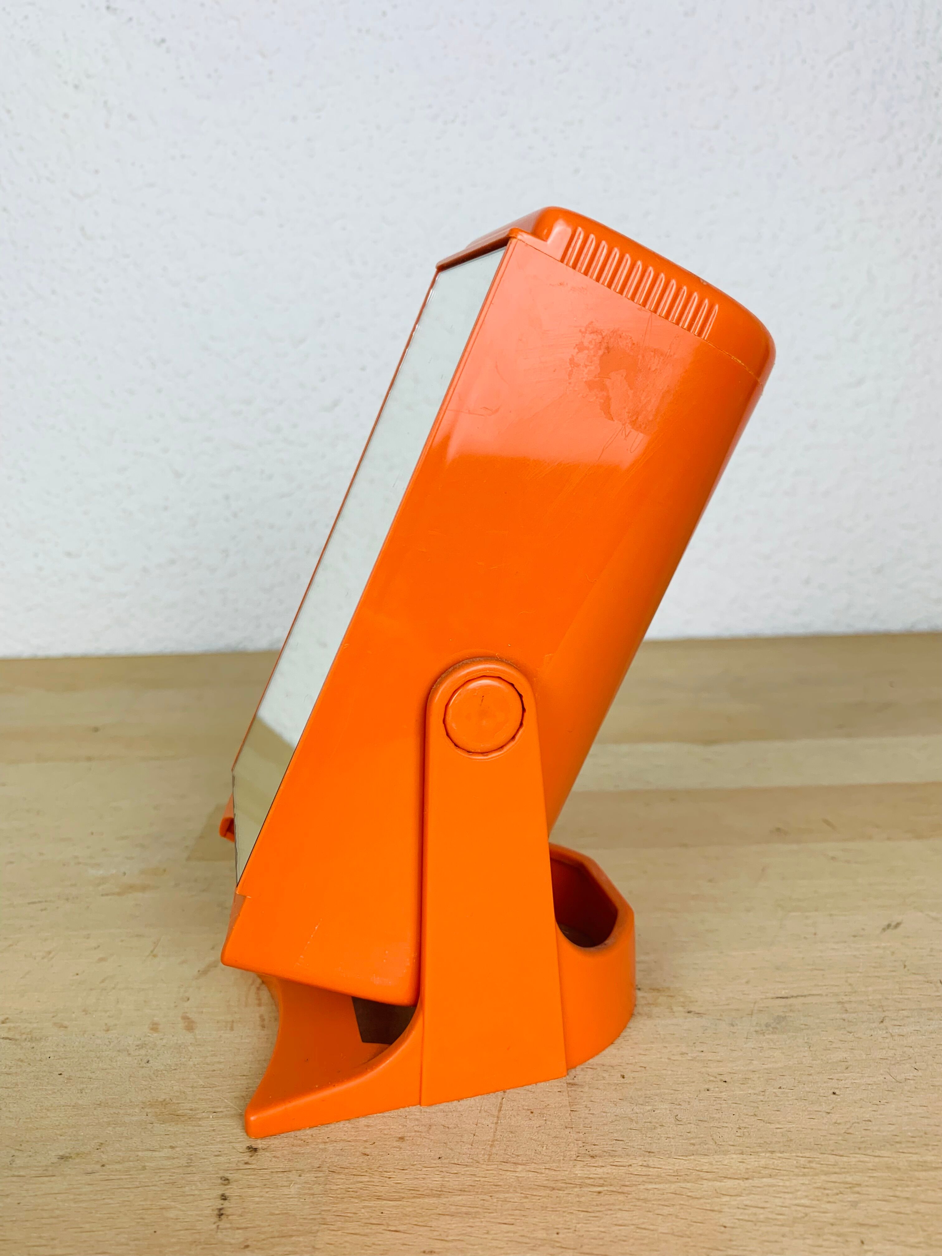Miroir orange space age distributeur de cotons