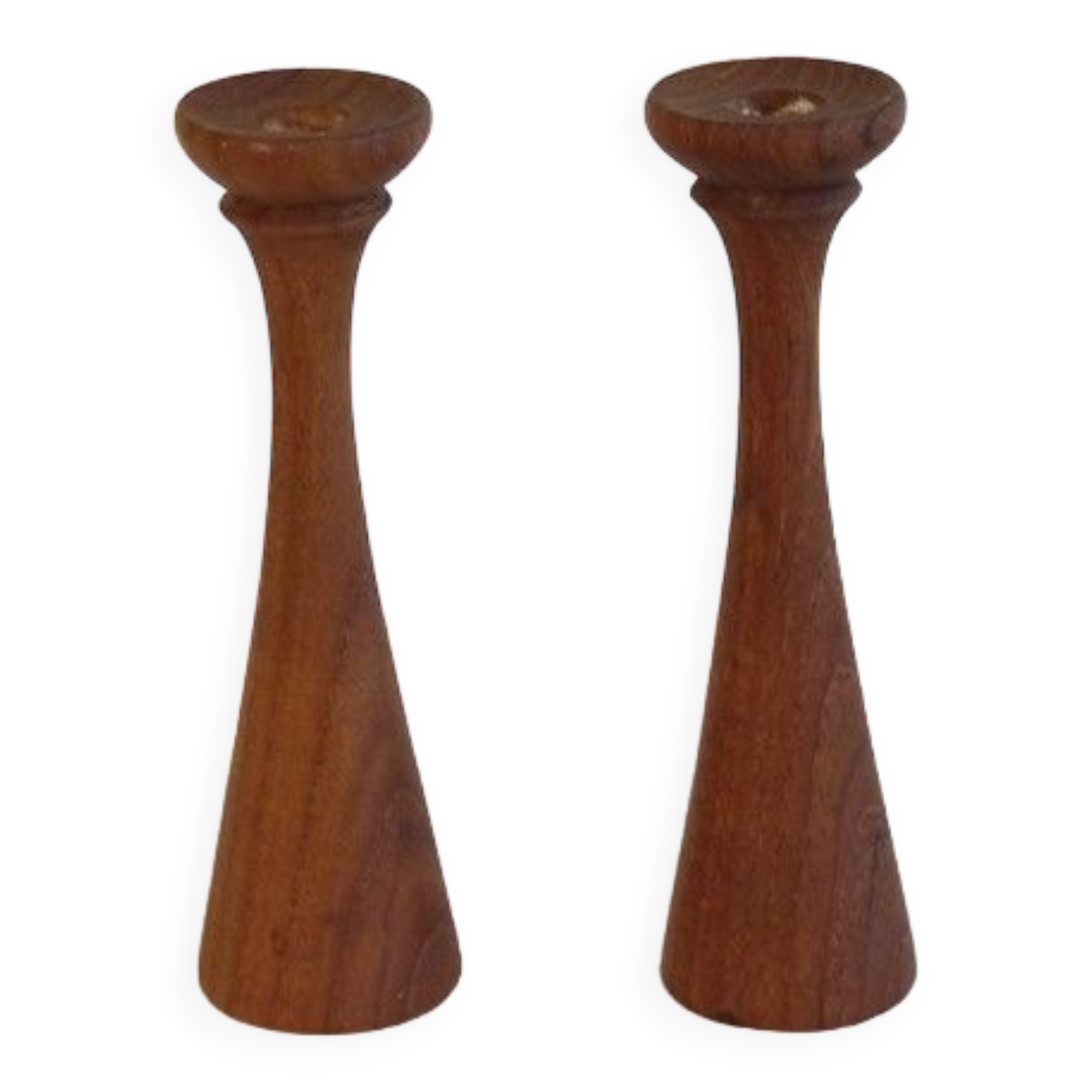 Pair of Danish teak candlesticks 1960