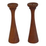 Pair of Danish teak candlesticks 1960