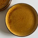 Set of 6 Dieulefit glazed earthenware plates workshop Mourre Milon 1970