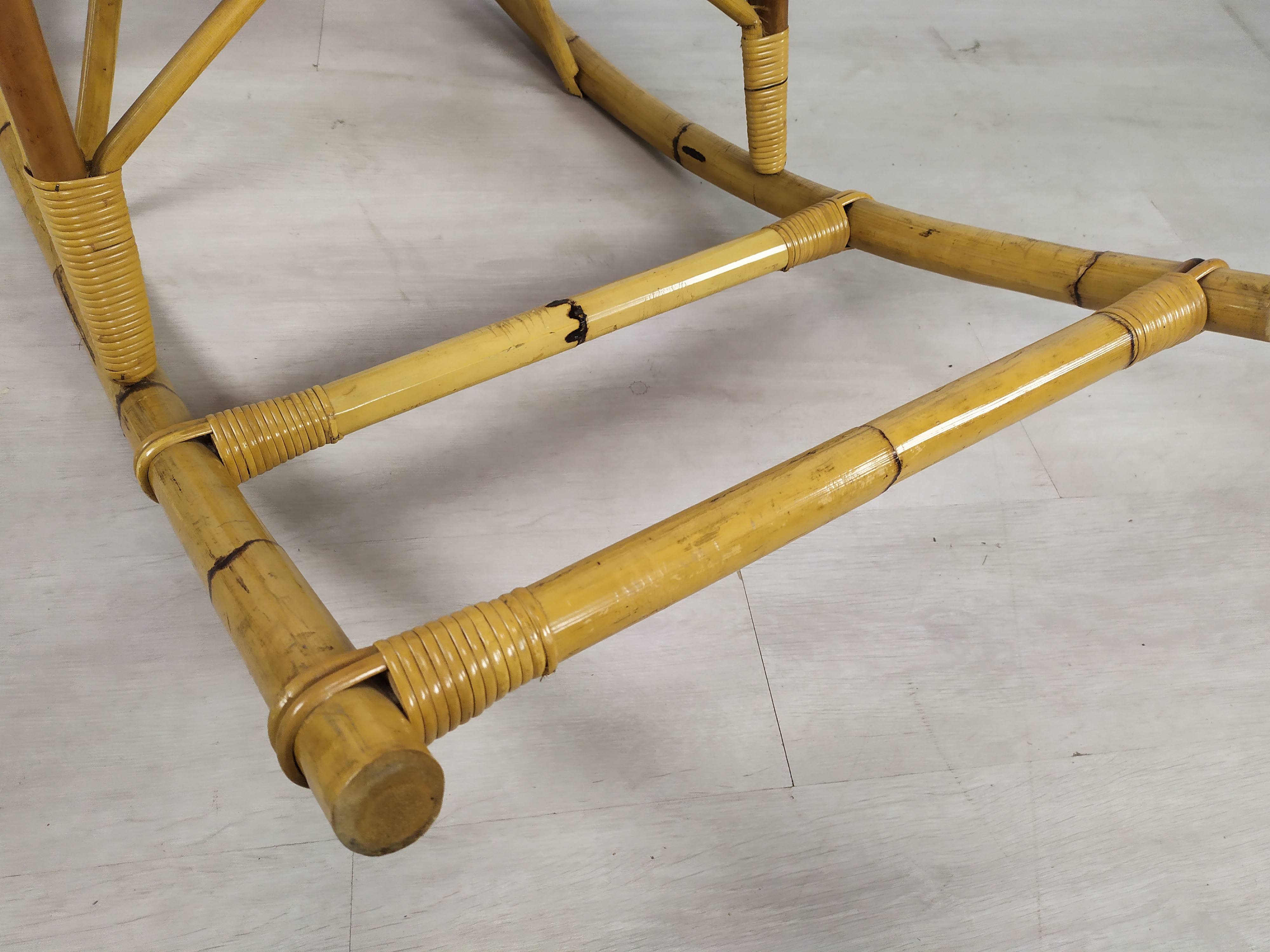 Rocking-flesh rattan vintage
