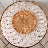 Rattan flower rattan mirror in the 60s