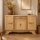 Art deco buffet in solid oak and ochre.