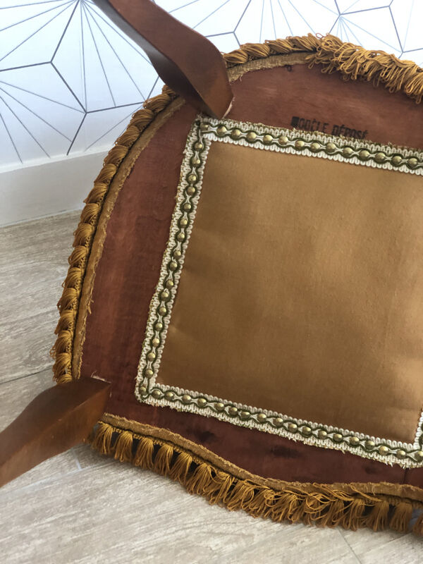 Vintage fringed gondola armchair