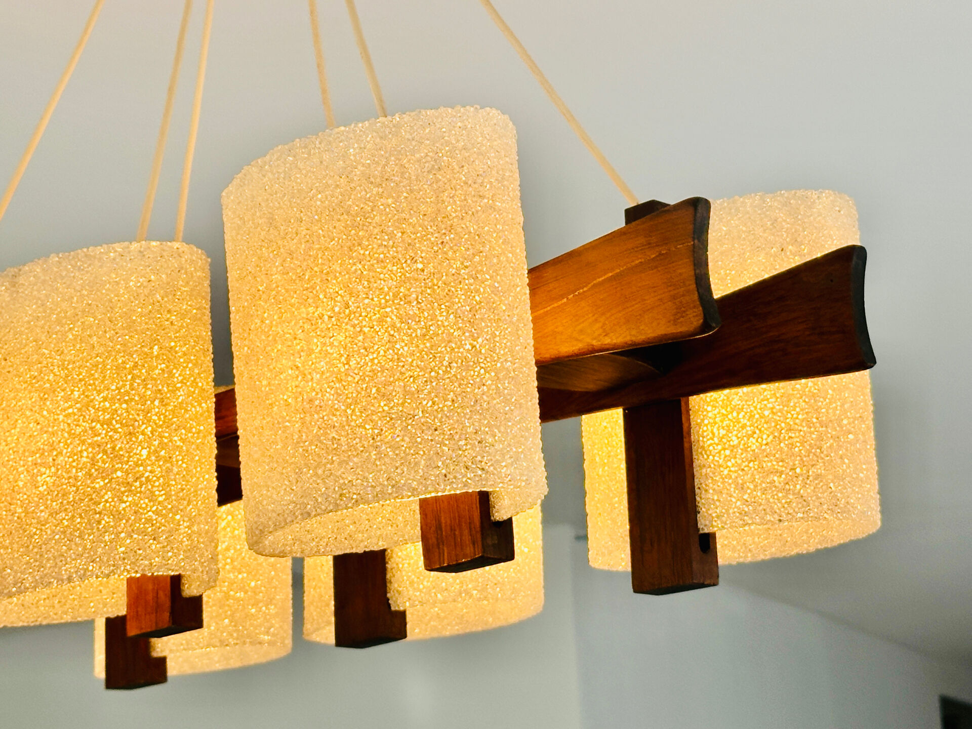 Scandinavian suspension in teak and acrylic Perspex from the 1960s.