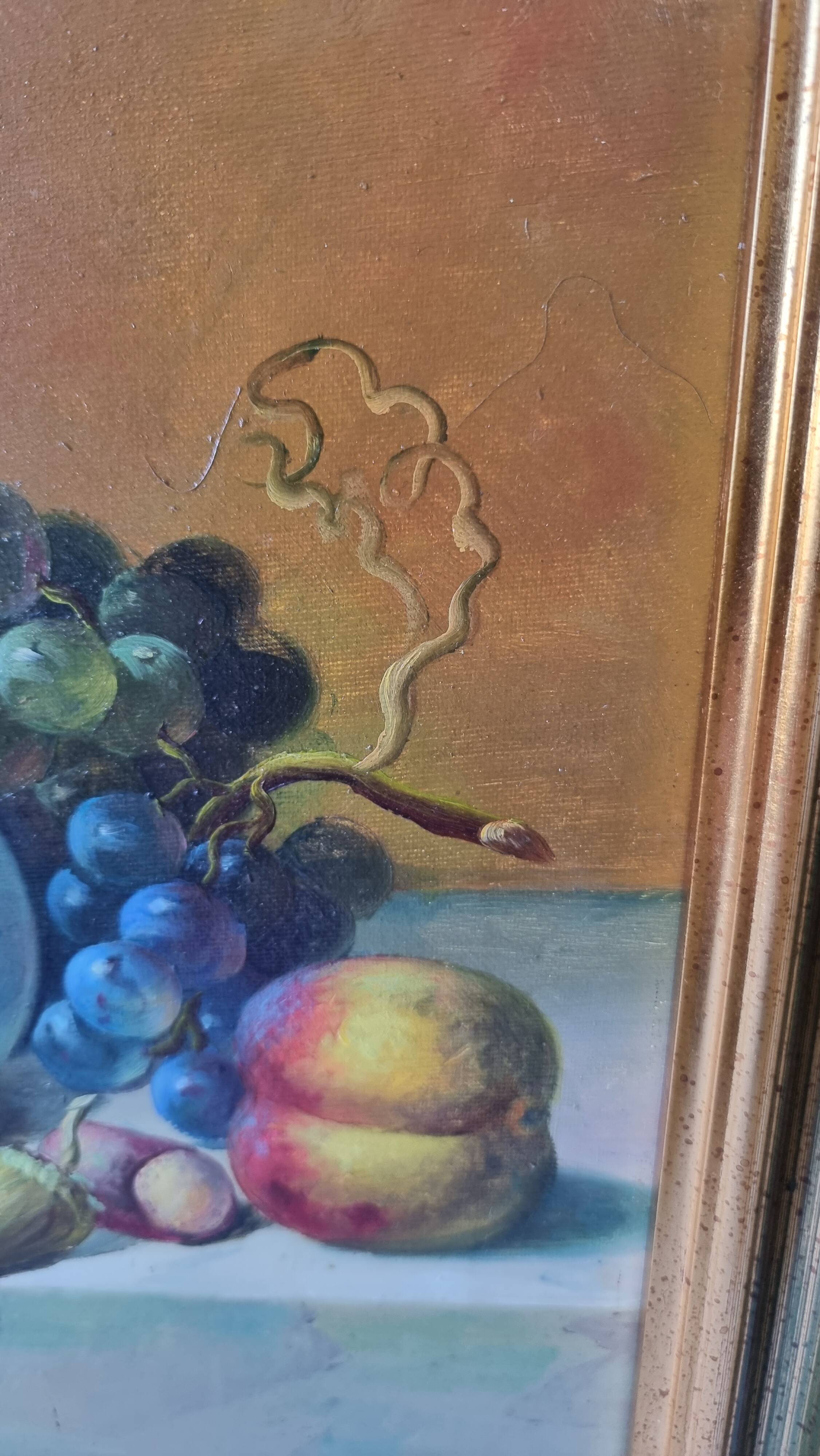 Original oil on canvas signed by Antonio De Giovan, classical still life.