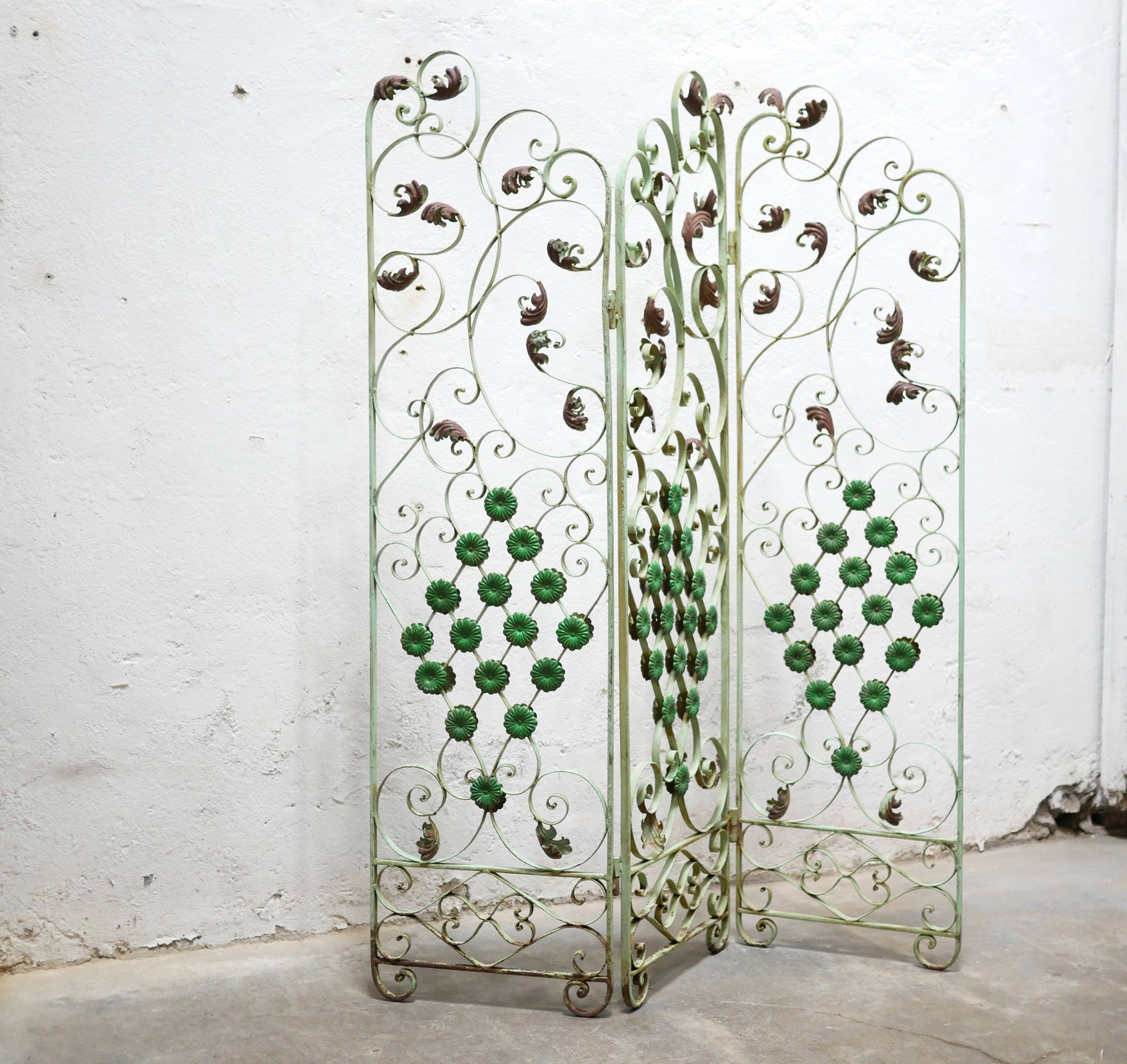 Antique art deco wrought iron screen
