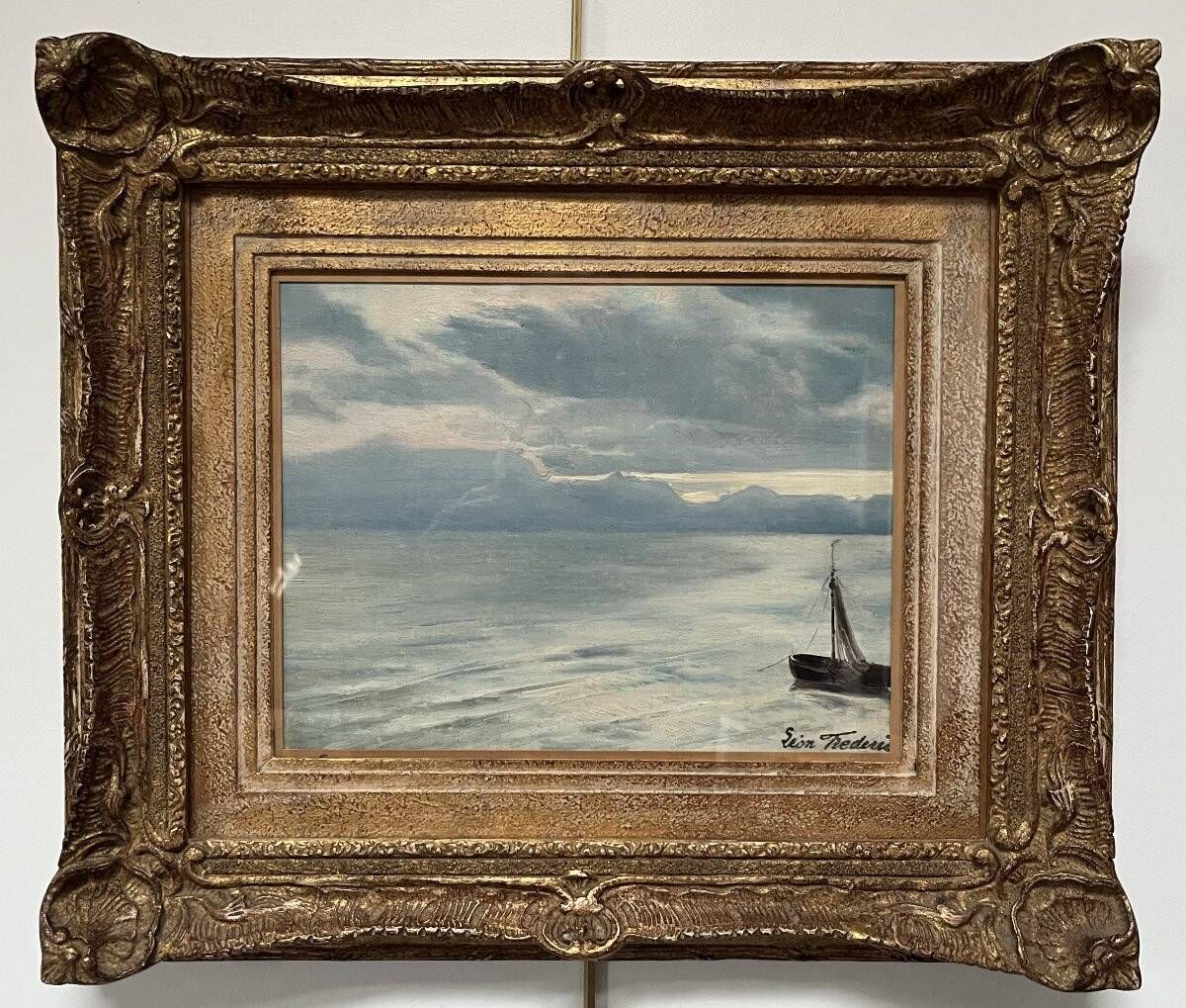 Léon Frédéric (1856-1940) Seascape, Heyst, oil on canvas signed