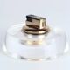 Table lighter in plexiglass and gold metal, Crespi style, 1970s.
