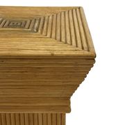 Vintage column vase in rattan, boho bamboo pillar from the 70s, McGuire in rattan.
