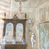 Tableau aquarelle époque Art Déco