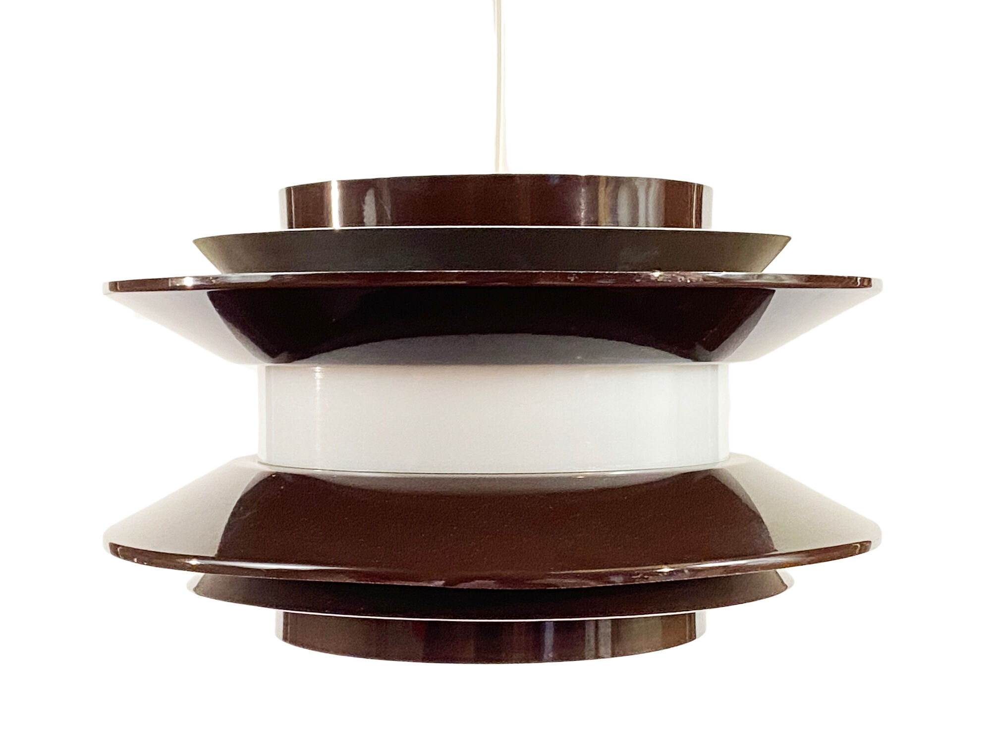 Pendant light "Trava" brown version by Carl Thore for Granhaga Metallindustri. Sweden 1970s.