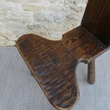 Mountain chair in solid wood, carved with a chisel, around 1960.