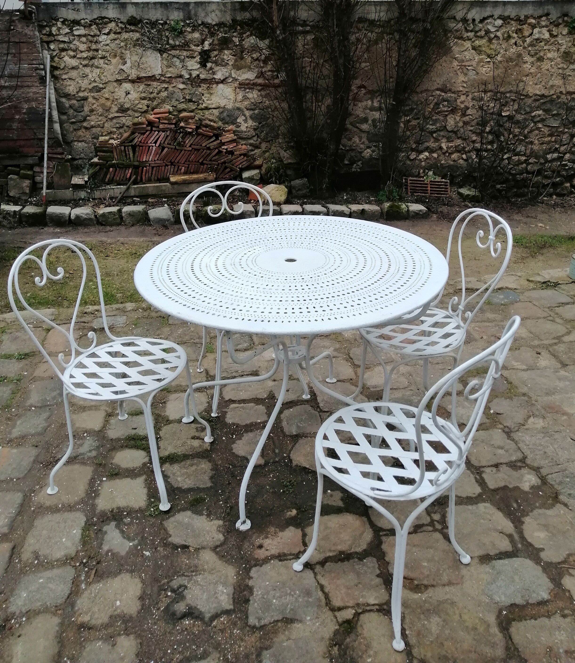 Antique wrought iron garden furniture