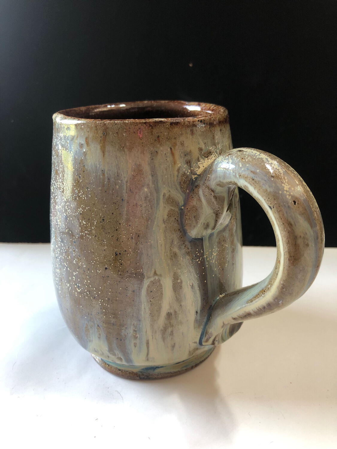 Salted stoneware cup by Marcel Aubry