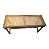 Louis XVI style caned wood bench