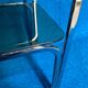 Vintage 1970s coffee table square chrome base u-shaped oval profile