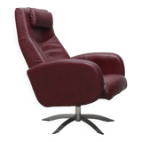 Hjort Knudsen Danish Designer Spinning Armchair – Black Leather & Chrome