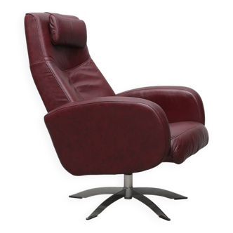 Hjort Knudsen Danish Designer Spinning Armchair – Black Leather & Chrome