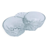 1960s Salt / Pepper Shaker Scallop Shell Molded Glass