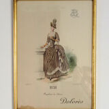Fashion engraving "Dolorés" circa 1890