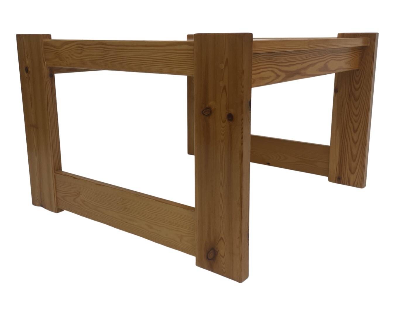 Vintage coffee table pinewood minimalist 1970s