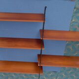 Nils Strinning 5-shelf teak wall-mounted bookcase, 115 cm x 80 cm