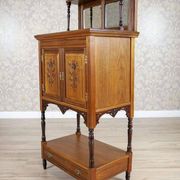 19th-Century Small Walnut Cabinet with the Motif of Sunflowers attributed to George Davis, 1890s
