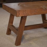 Brutalist coffee table in elm from the 1950s.