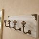 Vintage wall coat rack 40 cm – 4 metal hooks and ceramic knobs