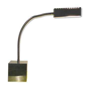 Chrome metal lamp with flexible rod by Michel Boyer for Verre Lumière, 1968