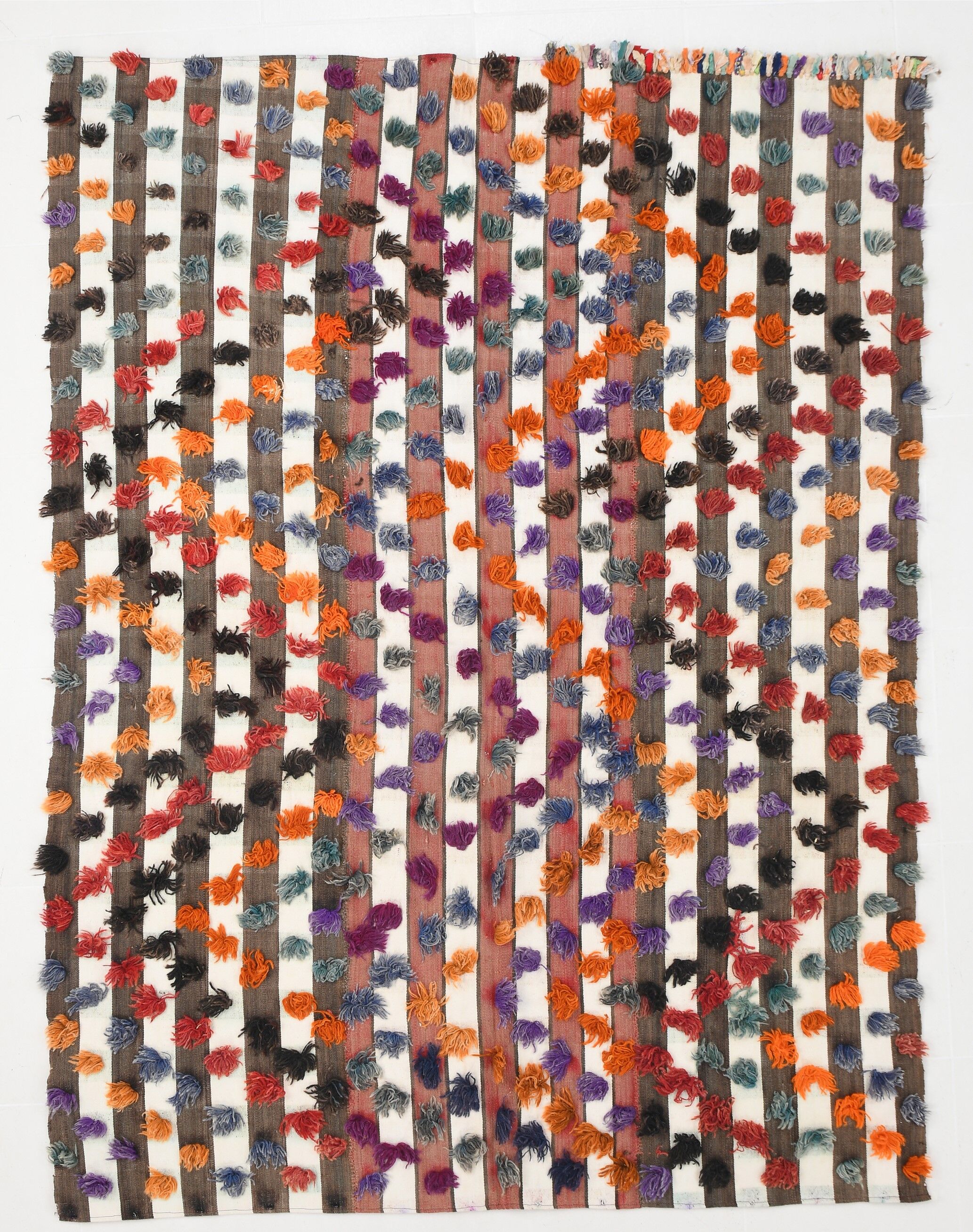 Polka dot wool vintage rug