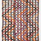 Polka dot wool vintage rug