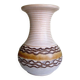 Beige vase ringed neck German ceramic VEB Fat Lava Era