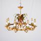 Italian metal chandelier in bamboo imitation, 1960s