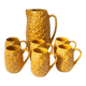 Orangeade service for 6 in Portuguese earthenware Kerangol "Pineapple"