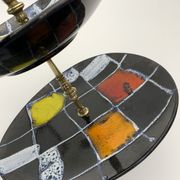 Vintage ceramic and brass cake display 1950s