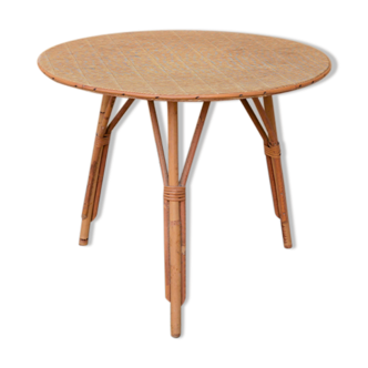 Table basse vintage en rotin