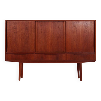 Buffet haut en teck, design danois, années 1960, designer : EW Bach