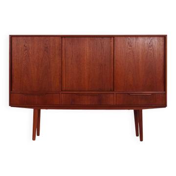 Buffet haut en teck, design danois, années 1960, designer : EW Bach
