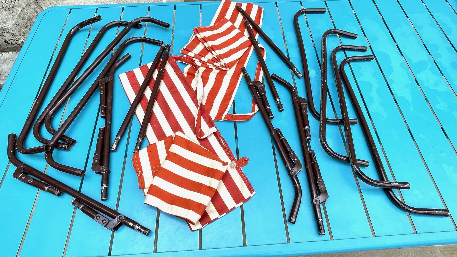 Vintage portable and removable deckchair