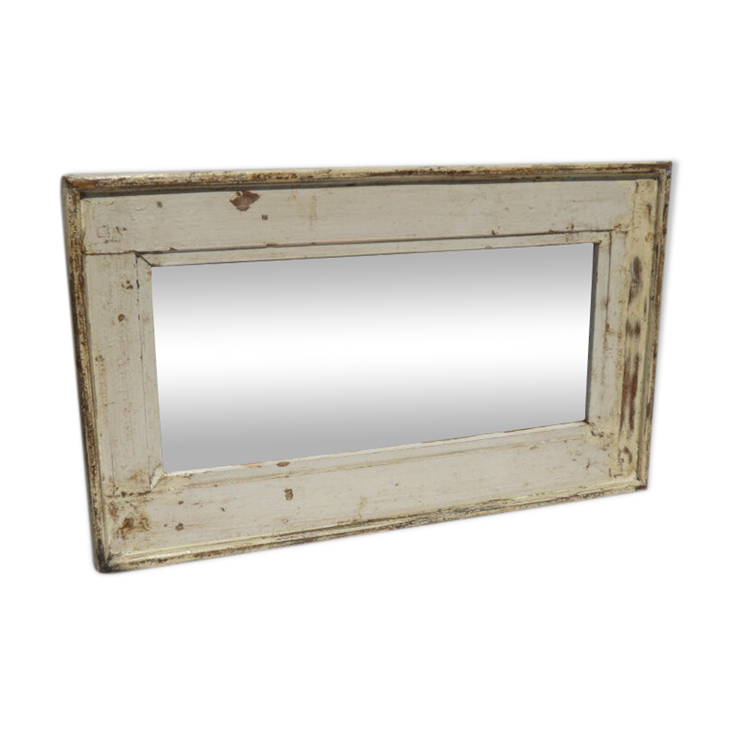 Mirror Wood Old Teak Patina White Breakage 58x3x34cm 9